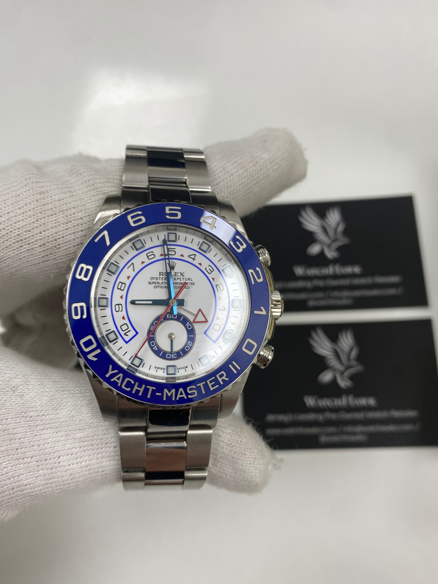 Rolex Yacht-Master II — Ref. 116680 White Dial Blue Ceramic
