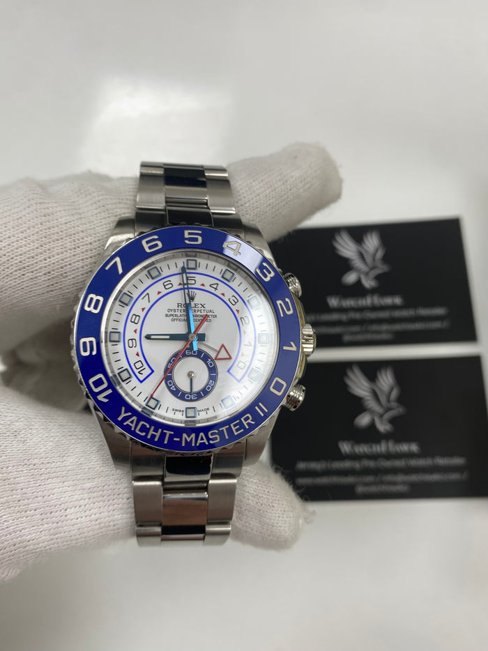 Rolex Yacht-Master II — Ref. 116680 White Dial Blue Ceramic