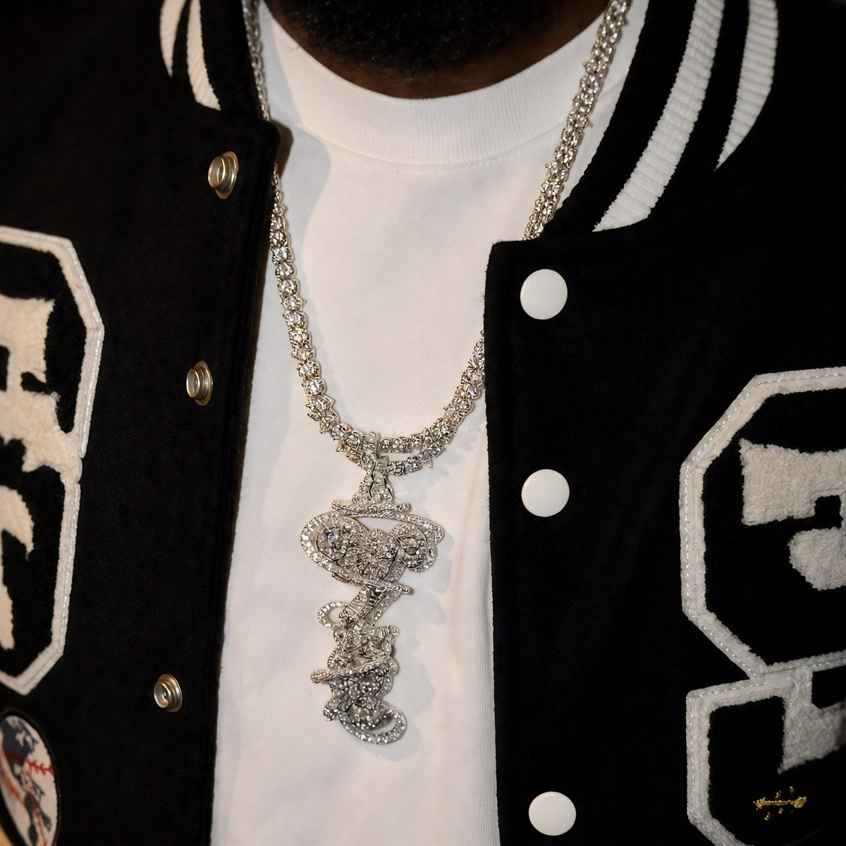 Iced chain pendant worn — WatchHawk Bespoke